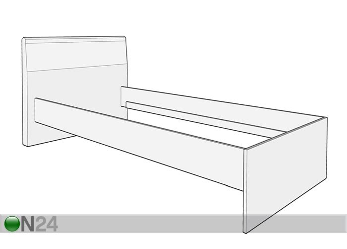 Voodi Ben 90x200 cm suurendatud