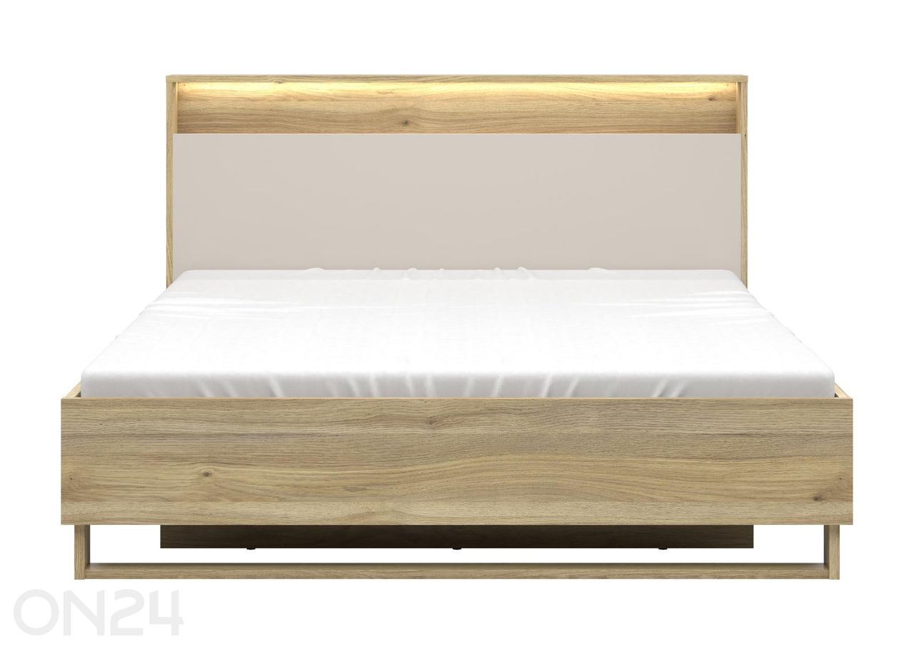 Voodi Dalva LED-valgustuse ja pesukastiga 60x200 cm suurendatud