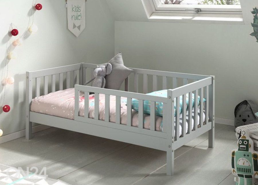 Voodi Toddler 70x140 cm, hall suurendatud