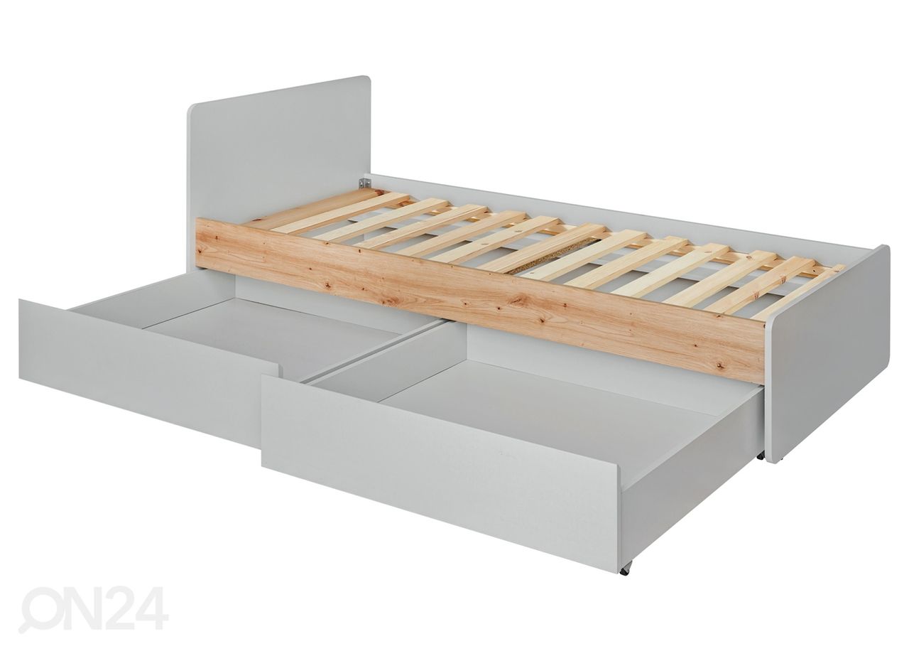 Voodi Vivero 90x200 cm, perla tamm/artrisan tamm suurendatud