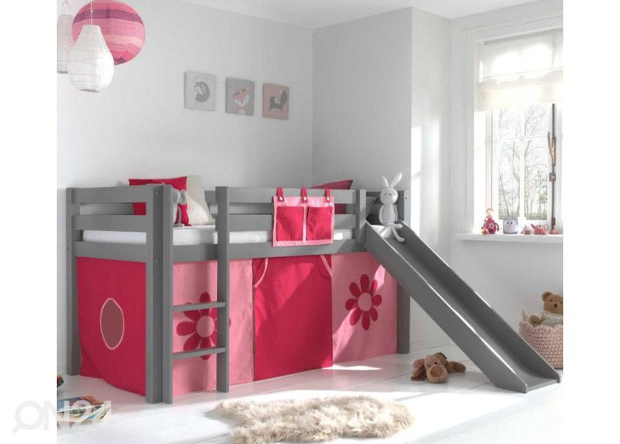 Voodikardin Pino Pink Flower 90x200 cm suurendatud