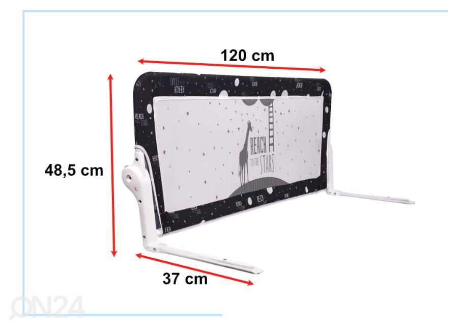 Voodipiire must 120 cm suurendatud