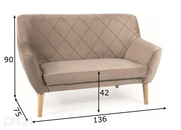 2-kohaline diivan mõõdud