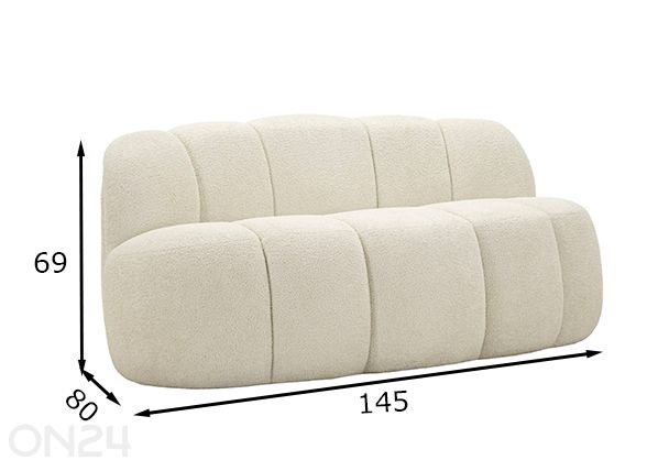 2-kohaline diivan Ball mõõdud