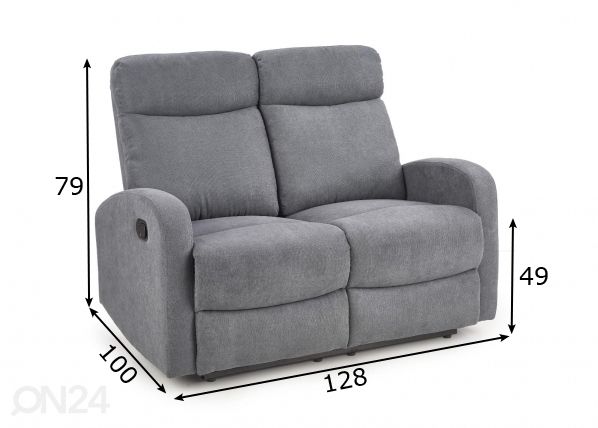 2-kohaline diivan recliner mõõdud