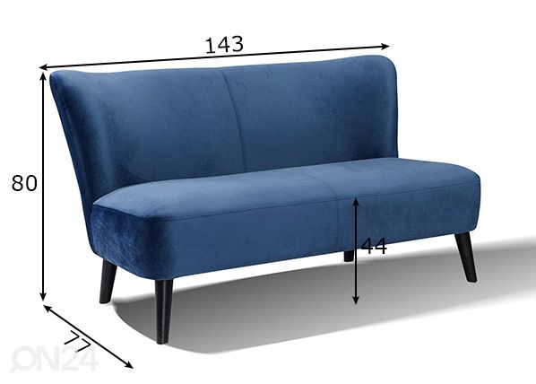 2-kohaline diivan Sofa mõõdud