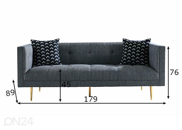 2-kohaline diivan Sofa mõõdud