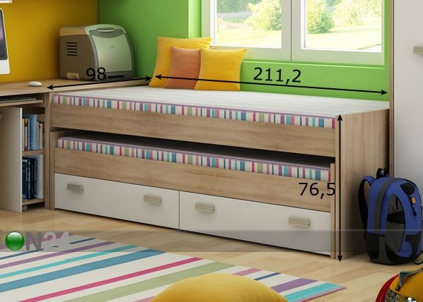 2-kohalise lastevoodi komplekt 90x200 cm mõõdud
