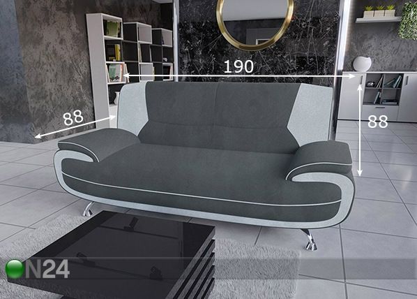 3-kohaline diivan mõõdud