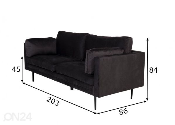 3-kohaline diivan Boom mõõdud