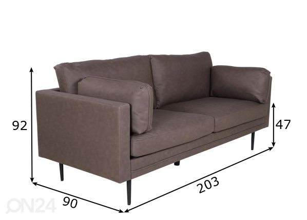 3-kohaline diivan Boom mõõdud