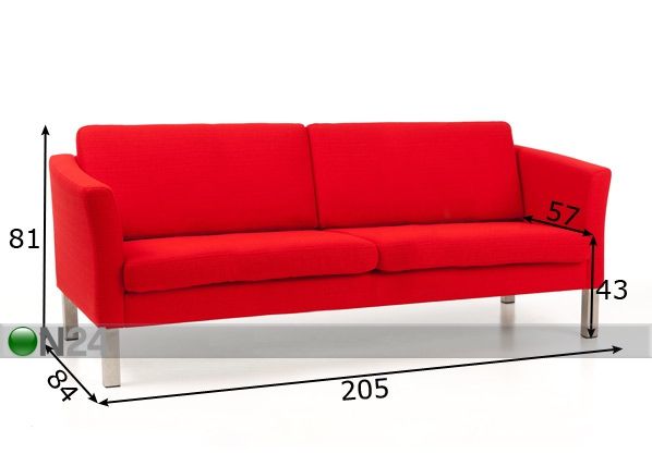 3-kohaline diivan Boss mõõdud