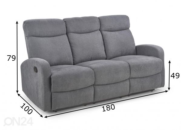 3-kohaline diivan recliner mõõdud