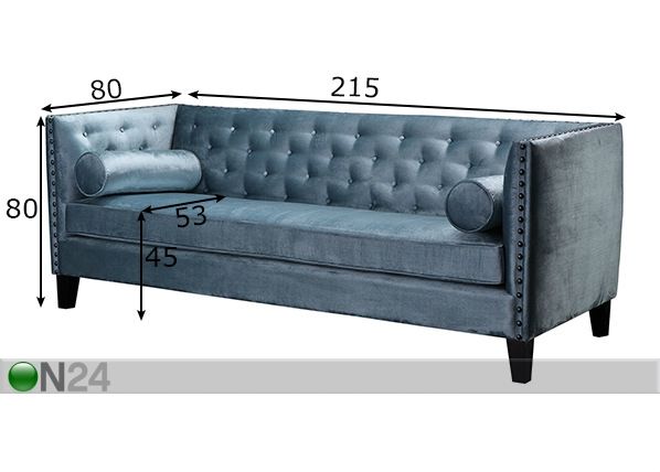 3-kohaline diivan Sofa mõõdud