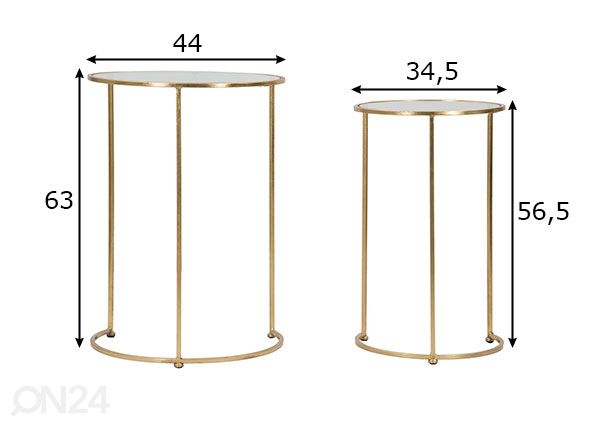 Abilauad (2 tk) Glam, kuld mõõdud