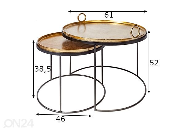 Abilauad / serveerimislauad Oriental, 2 tk mõõdud