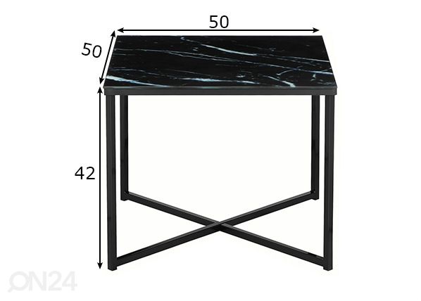 Abilaud 50x50 cm, must mõõdud