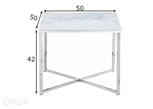 Abilaud 50x50 cm, valge mõõdud