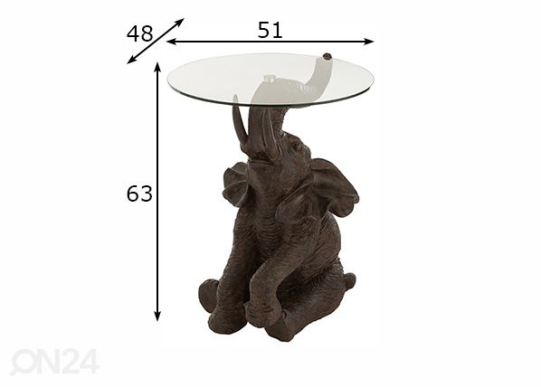 Abilaud Elephant Ø 51 cm mõõdud