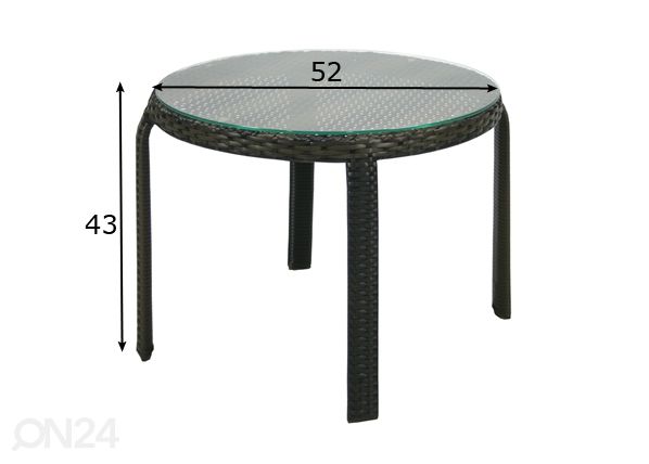 Abilaud Wicker Ø 52 cm mõõdud