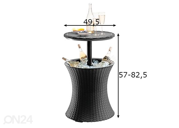 Aiabaar Keter Cool Bar rattan mõõdud