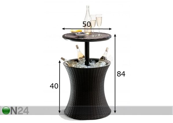 Aiabaar Keter Cool Bar Rattan, pruun mõõdud
