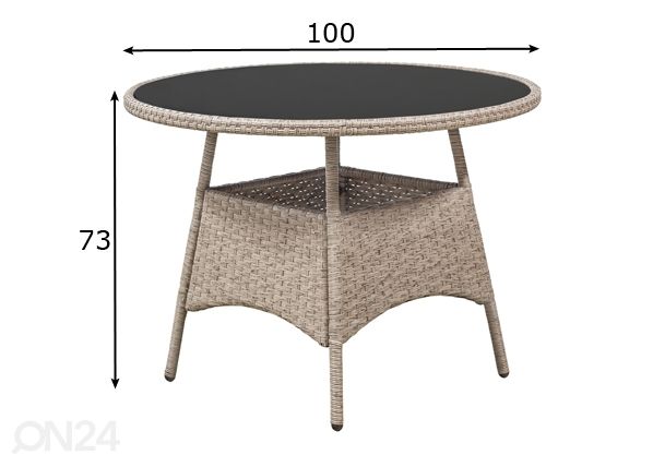 Aialaud Ø 100 cm mõõdud