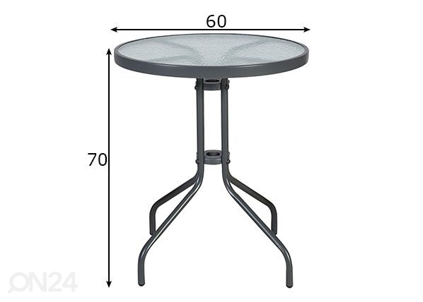 Aialaud Bistro Ø 60 cm mõõdud