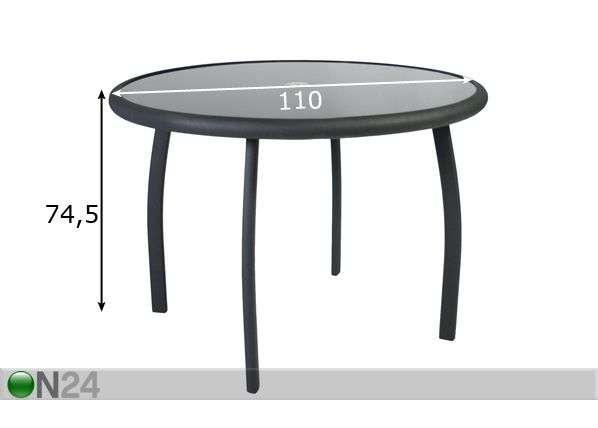 Aialaud Edmonton Ø 110 cm mõõdud