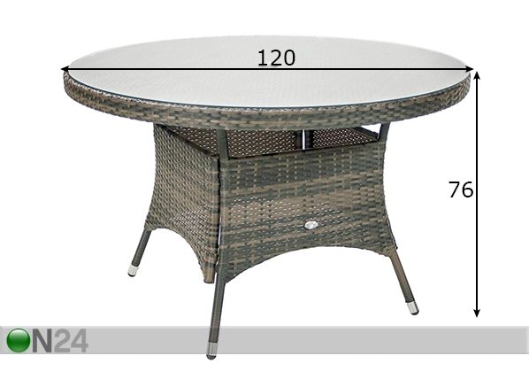 Aialaud Geneva Ø 120 cm mõõdud