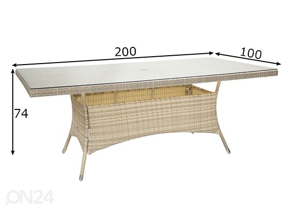Aialaud Wicker 100x200 cm mõõdud