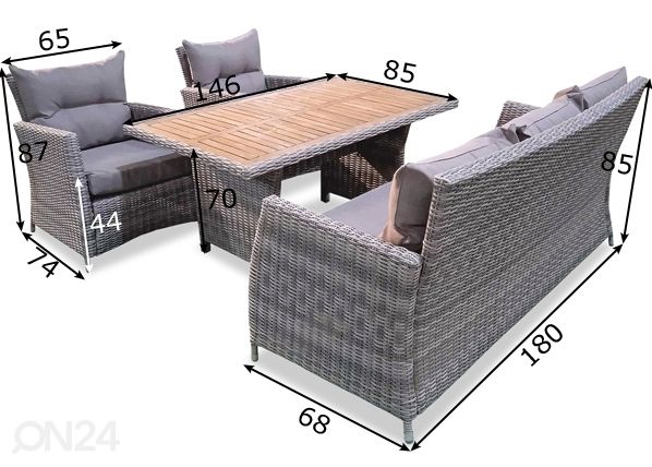 Aiamööbel mõõdud