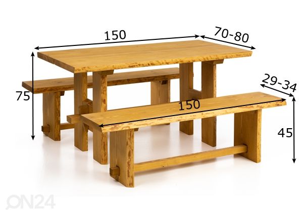 Aiamööbel mõõdud