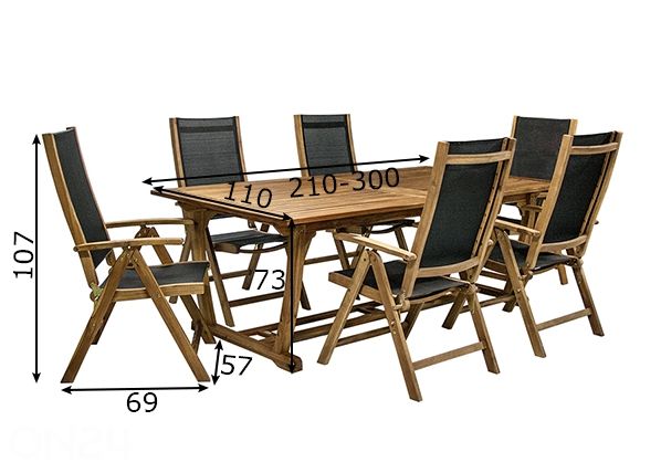 Aiamööbel Future mõõdud