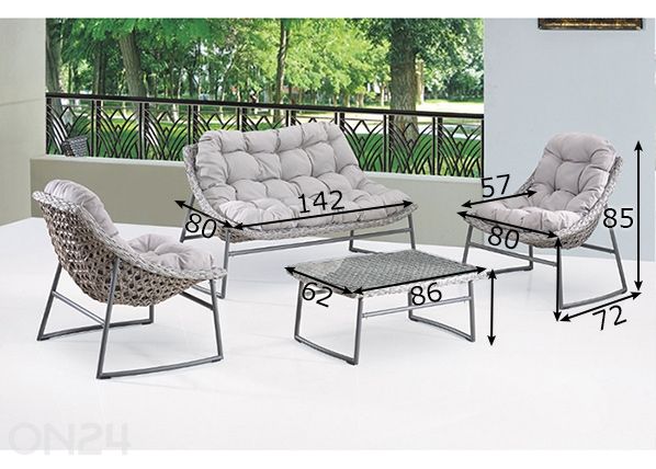 Aiamööbel Guadeloupe mõõdud