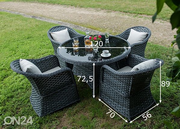 Aiamööbel Moderno mõõdud