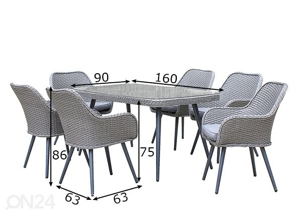 Aiamööbel Retro mõõdud