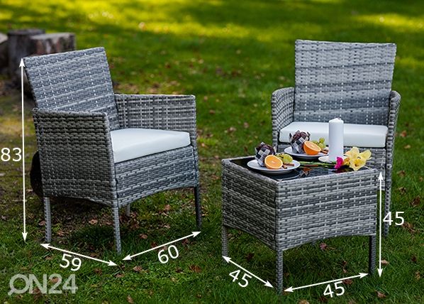 Aiamööbel Sano mõõdud