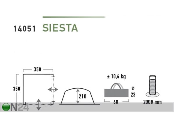 Aiatelk High Peak Pavillon Siesta helehall/tumehall mõõdud
