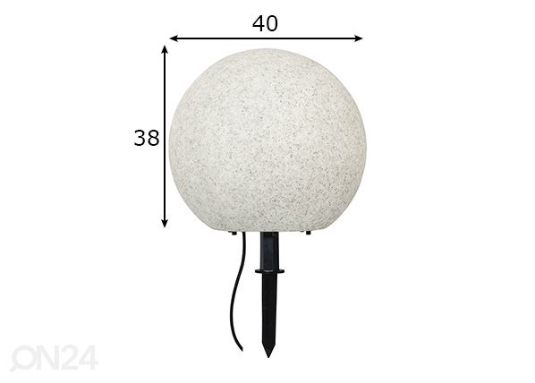 Aiavalgusti Stone mõõdud
