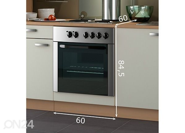 Alumine kapp Klassik 60 integreeritavale ahjule mõõdud