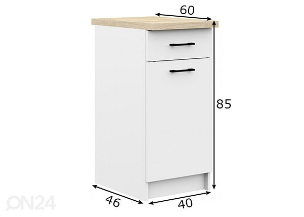 Alumine köögikapp 40 cm mõõdud