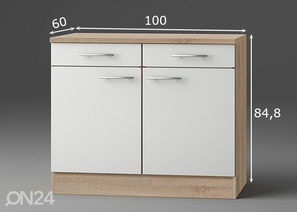 Alumine köögikapp Dakar 100 cm mõõdud