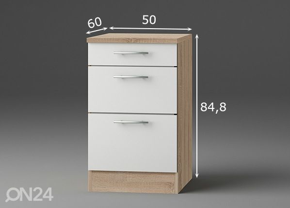 Alumine köögikapp Dakar 50 cm mõõdud