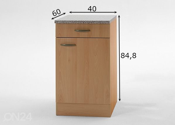 Alumine köögikapp Klassik 40 cm mõõdud