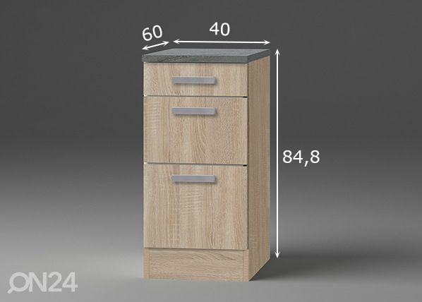 Alumine köögikapp Neapel 40 cm mõõdud