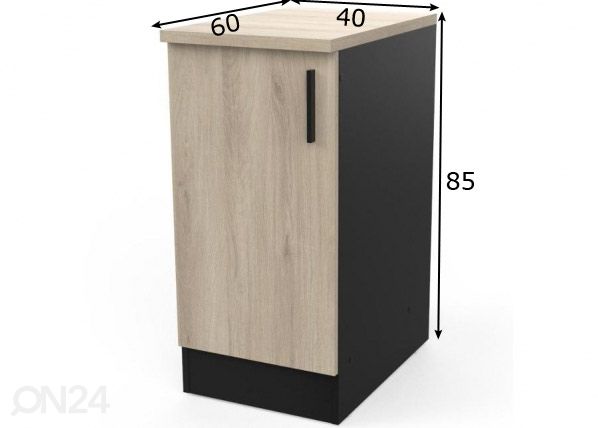 Alumine köögikapp Origan 40 cm mõõdud
