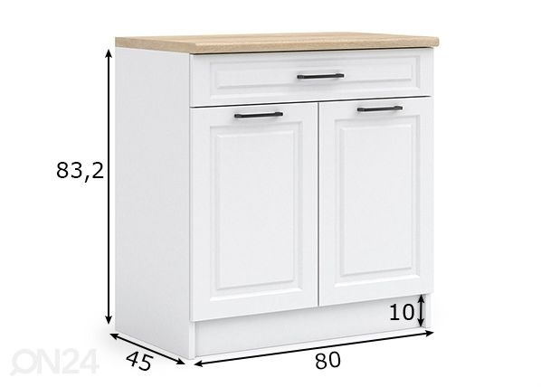 Alumine köögikapp Palma 80 cm mõõdud