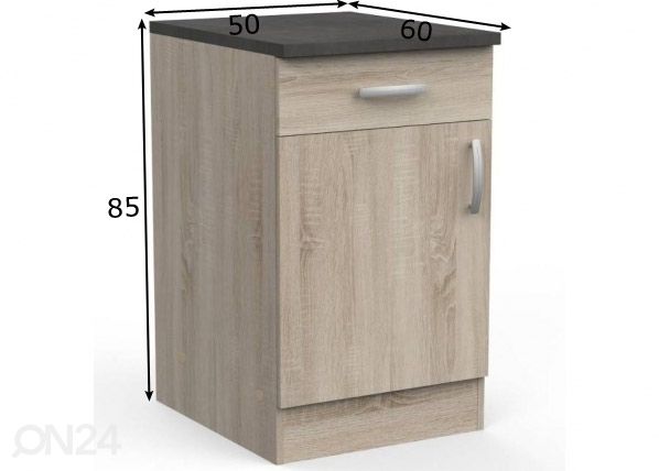 Alumine köögikapp Paprika 50 cm mõõdud