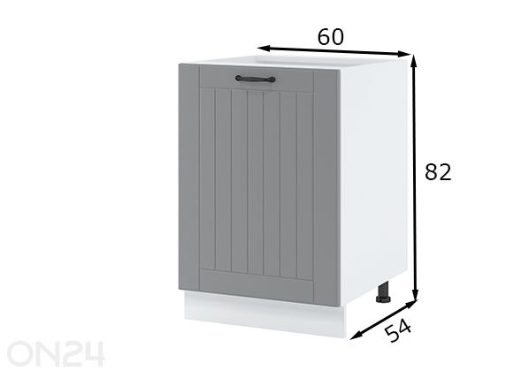 Alumine uksega köögikapp 60 cm mõõdud